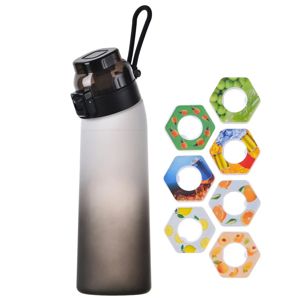 650ML Scent Flavored Water Bottle Leak-Proof with 7 Flavor Pods Air Water Up Bottle Portable for Travel Climbing Hiking