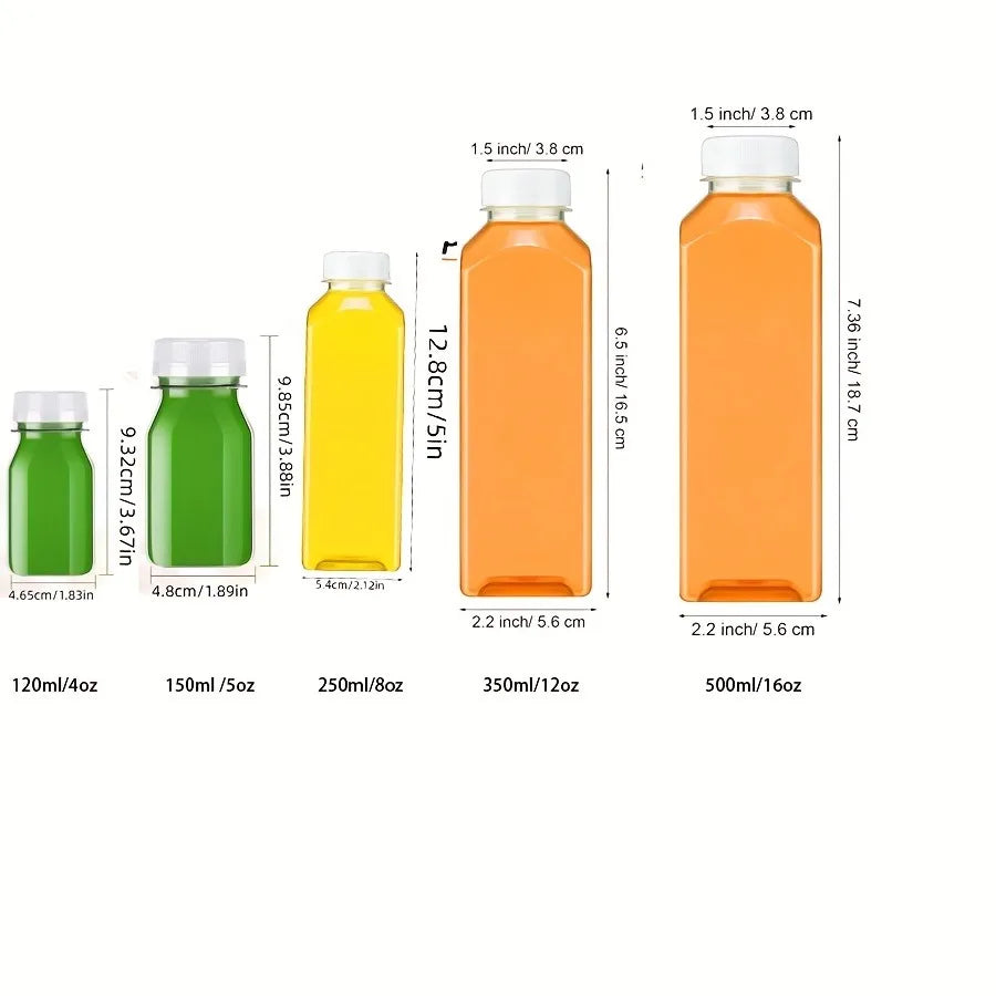 5pcs Plastic Bottles For Liquids - Ginger Shot Bottles With Caps, Wellness Juice Shot  Drink Containers For Homemade Beverages