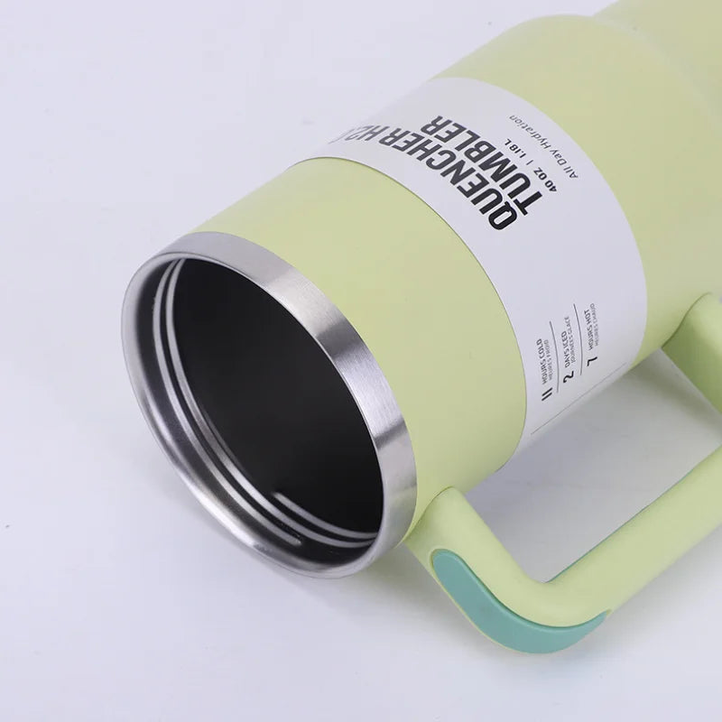 40 OZ Traveler Tumbler Stainless Steel Water Bottle Leak Resistant Vacuum Insulated Mug Lid Portable Coffee Cup