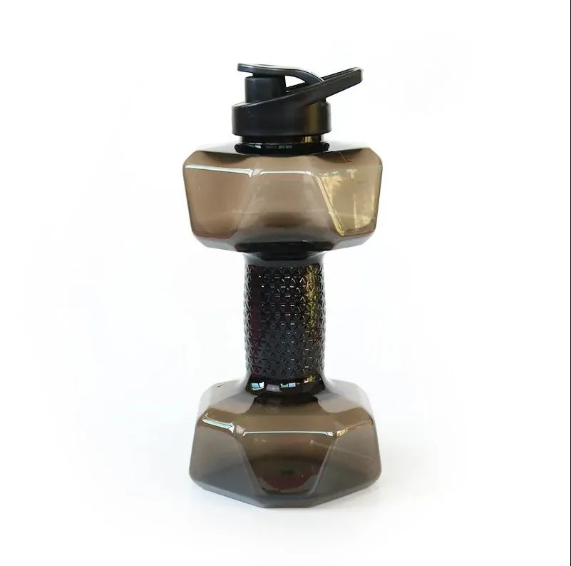 1pc 1500ml High Capacity Plastic Dumbbell Shaped Portable Water Bottle Creative Fitness Dumbbells Sport Bottle