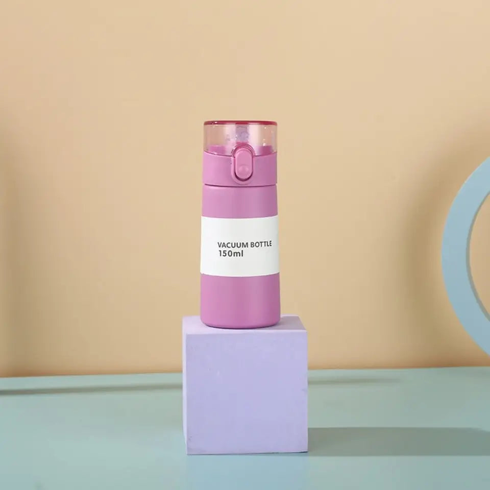 Mini Thermos Cup 150/250ml Leak-proof  Fashion Thermos Insulated Cup With Straw Portable One-button Opening Pocket Thermal Mug