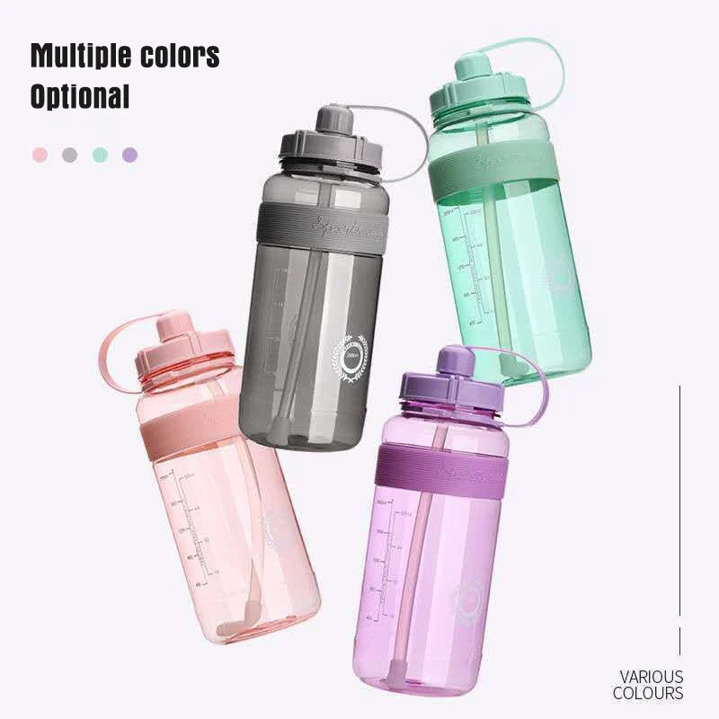600/1000/1500/2000ml Large Travel Bottles Adult General Plastic Water Cup Water Bottle Outdoor Sports Drink Set Large Capacity