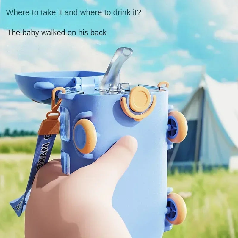 500ML Cute Toy Car Cup with Straw Indoor and Outdoor Water Bottle Large Capacity Plastic Mug for Summer Drinkware Water Bottles