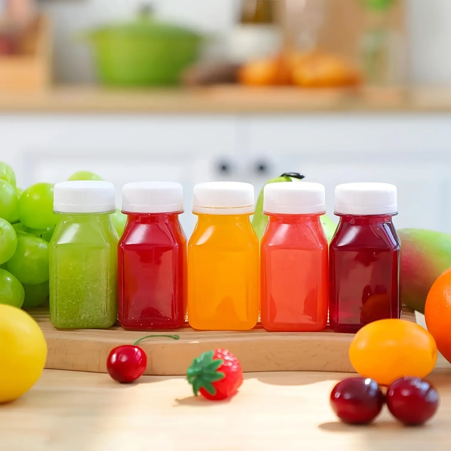 5pcs Plastic Bottles For Liquids - Ginger Shot Bottles With Caps, Wellness Juice Shot  Drink Containers For Homemade Beverages