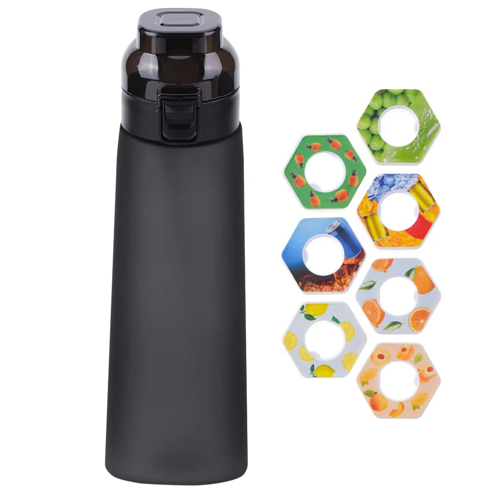650ML Scent Flavored Water Bottle Leak-Proof with 7 Flavor Pods Air Water Up Bottle Portable for Travel Climbing Hiking