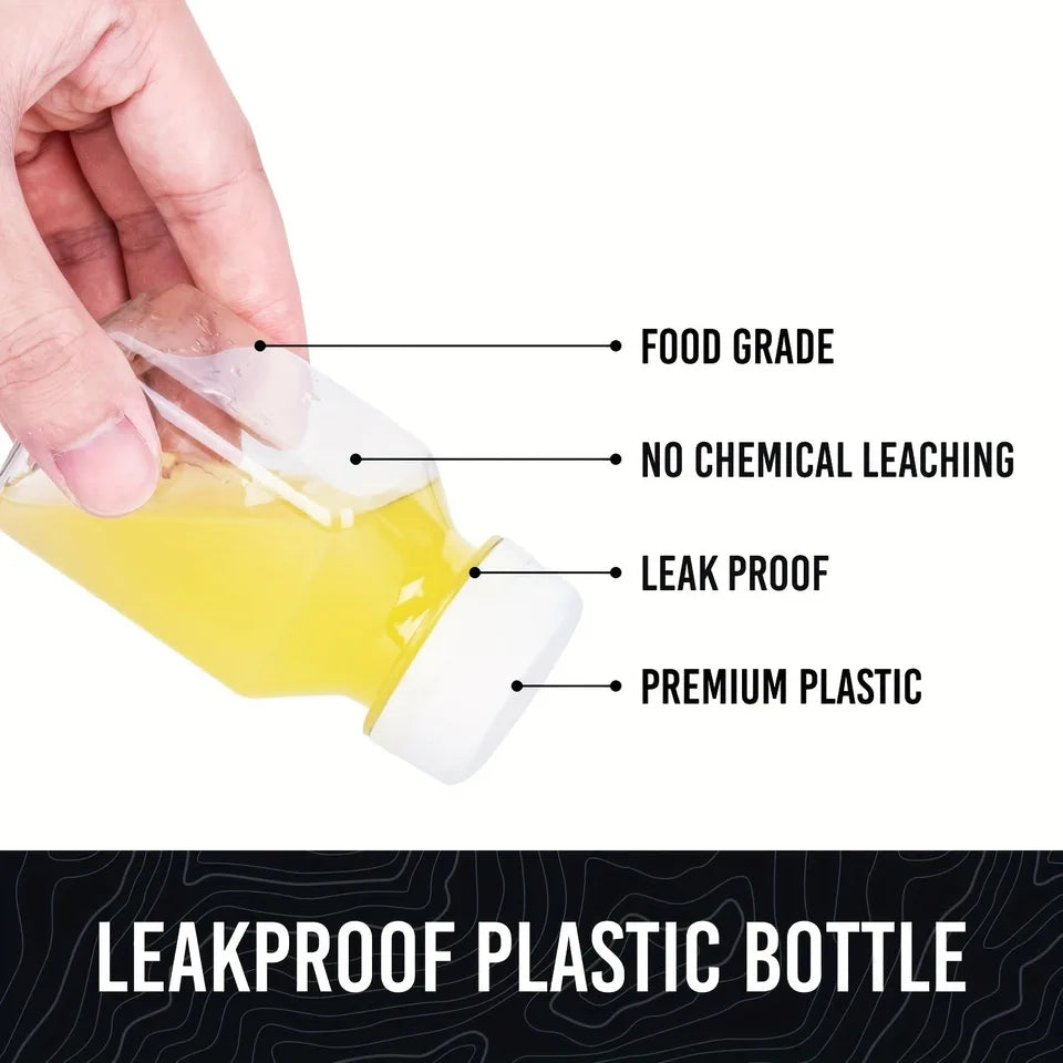 5pcs Plastic Bottles For Liquids - Ginger Shot Bottles With Caps, Wellness Juice Shot  Drink Containers For Homemade Beverages